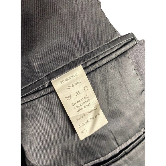 Calvin Klein Suit Jacket Blazer Sport Coat Black 100% Wool 40R 40 Regular Mens - Picture 5 of 6